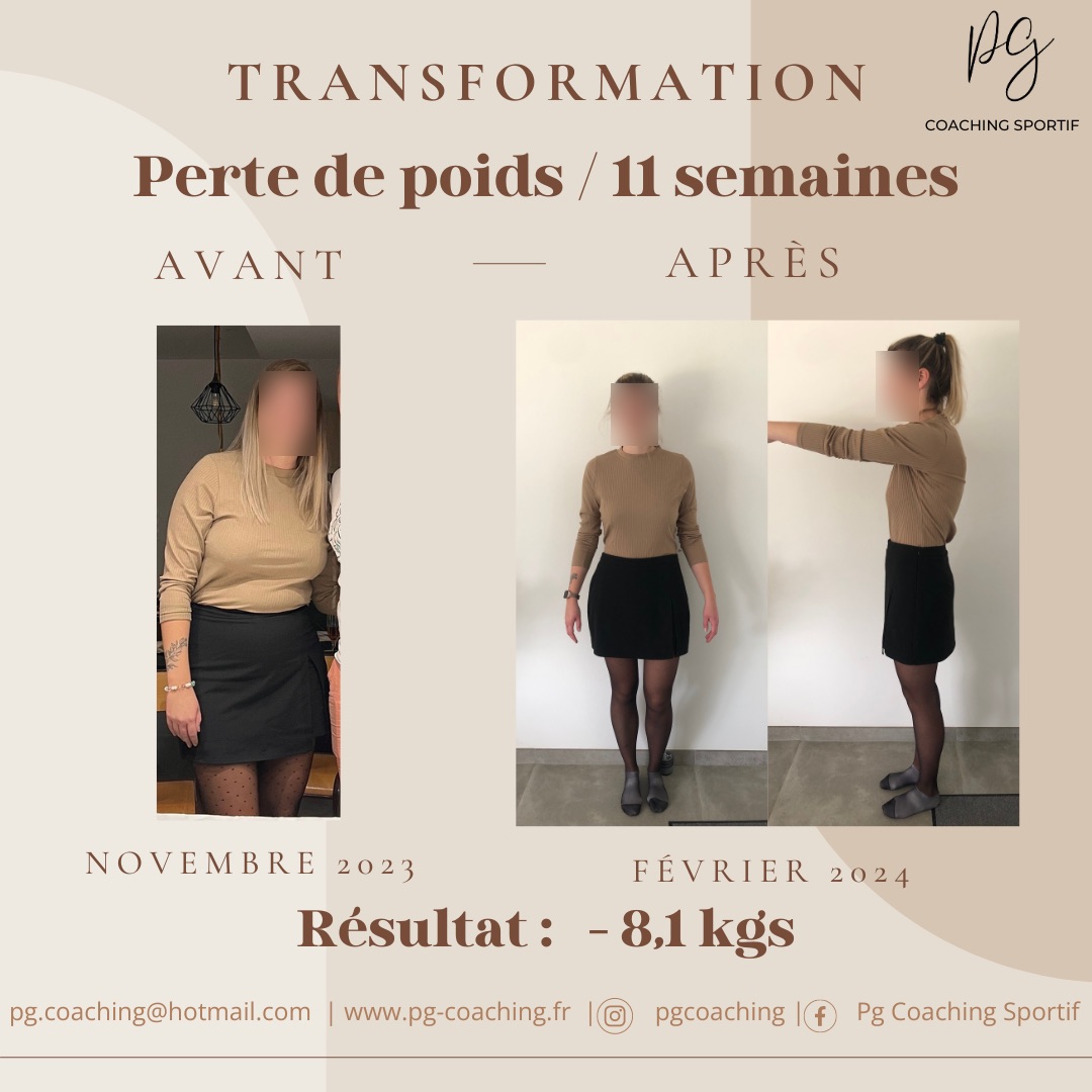 Transformation perte de poids -8 kg