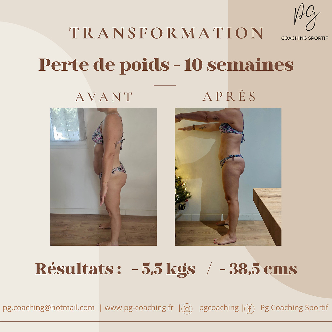 Transformation perte de poids en 10 semaines